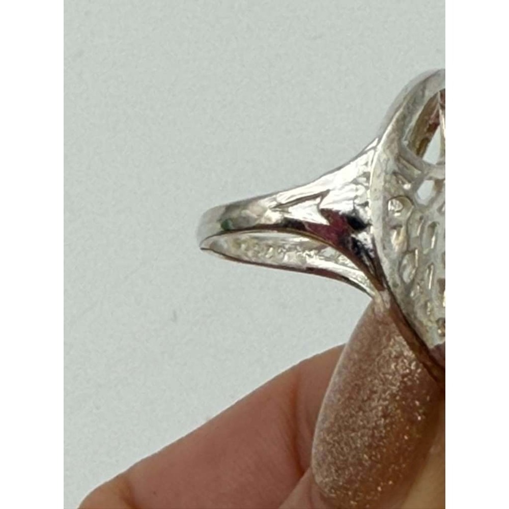 S925 Sterling Silver Tree Design Statement Ring Openwork Size 6 - Picture 6 of 10